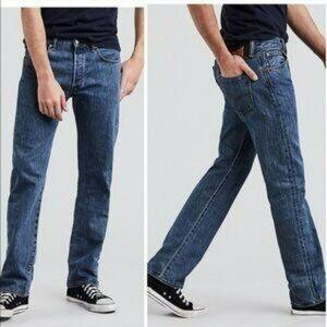 Y2K Levis Original 501 Straight Leg Button-Fly Jeans Mens W36 L32 Denim